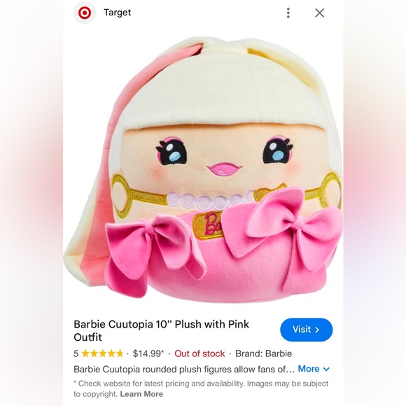 Barbie Cuutopia Squishy Plush 10”NWT - Picture 2 of 2